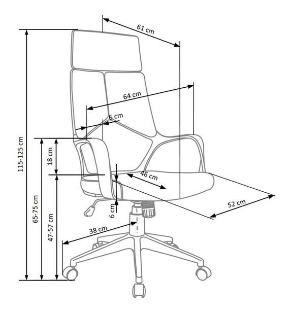 Fotoliu de birou Velia (albastru + negru)