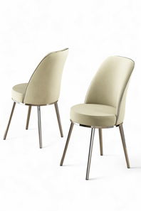 Étkezőszék szett (2 db.) Pufenda (krém + króm)