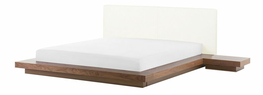 Manželská posteľ 160x200 cm Zina (biela) (s LED osvetlením)