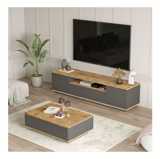 Set mobilier living Fera 17 (pin atlantic + antracit)