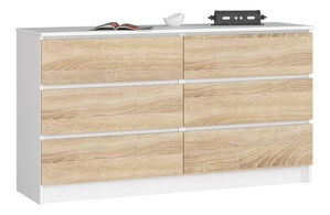 Komoda Keanu (biela + dub sonoma)