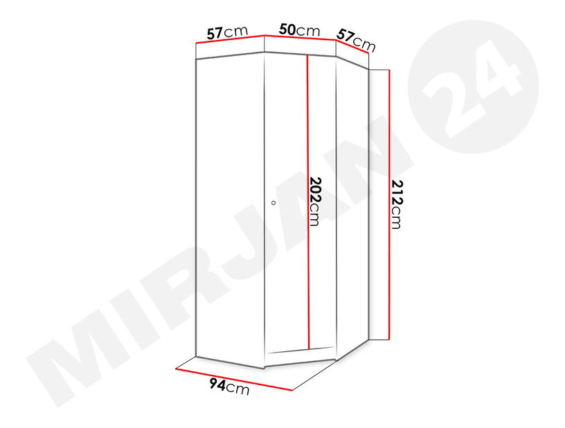 Rohová šatníková skriňa Elsa ES12 *bazár