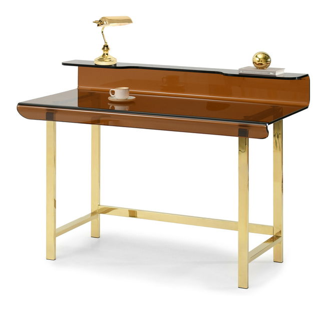 PC stolík Lazuli (sklo + zlatá)