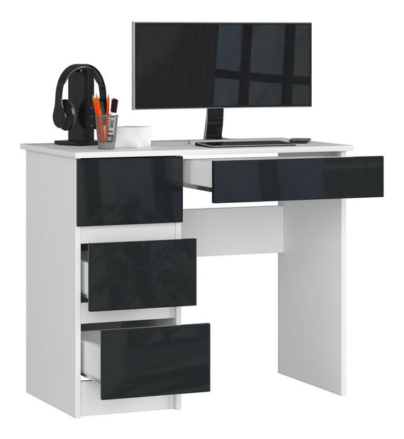 PC asztal Benicio II (fényes grafit) (L) *bazár