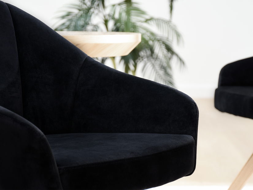 Jedálenská stolička Destete (čierna + dub)