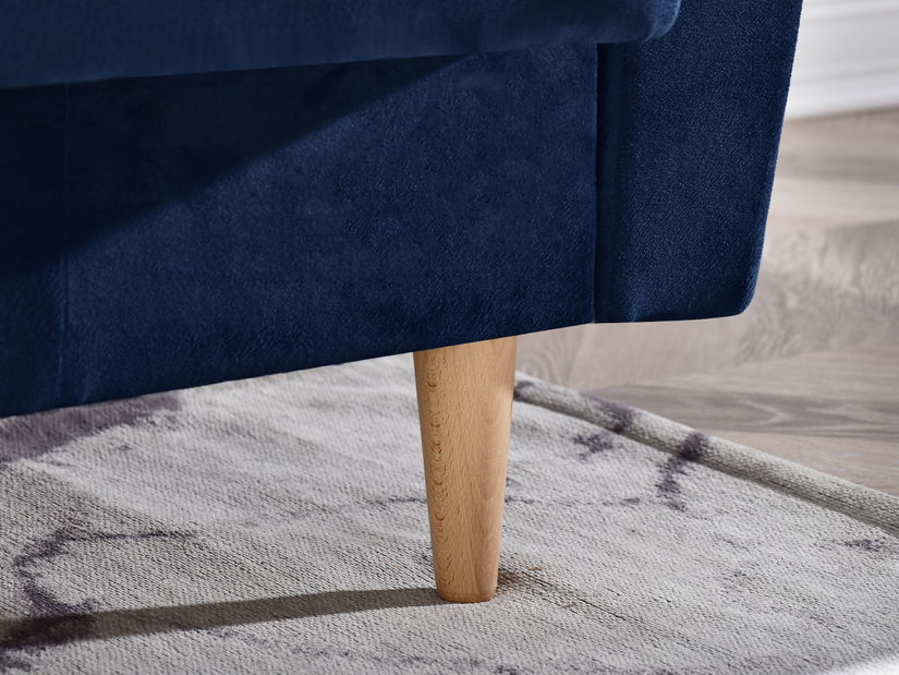 Pohovka trojsedačka Michel (tmavomodrá + buk)