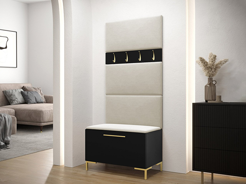 Set mobilier hol III Futura (Negru + crem)