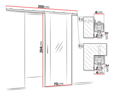 Klizna vrata Kowesa 70 II (bijela) (s ogledalom)