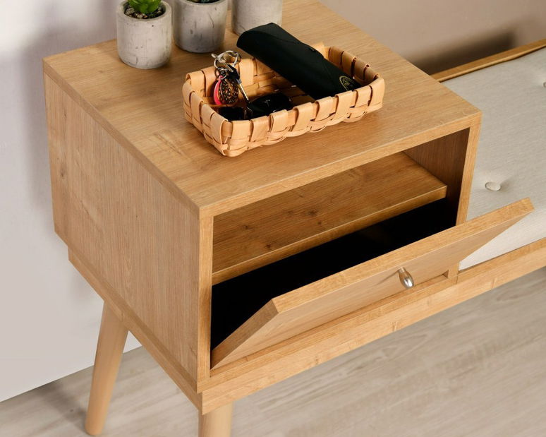 Băncuță Ursula (stejar + Crem)