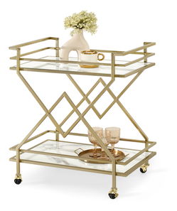 Konferenčný stolík Gemido (mramor + zlatá)