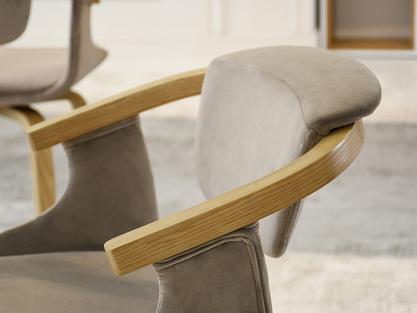 Jedálenská stolička Madres (béžová + dub)