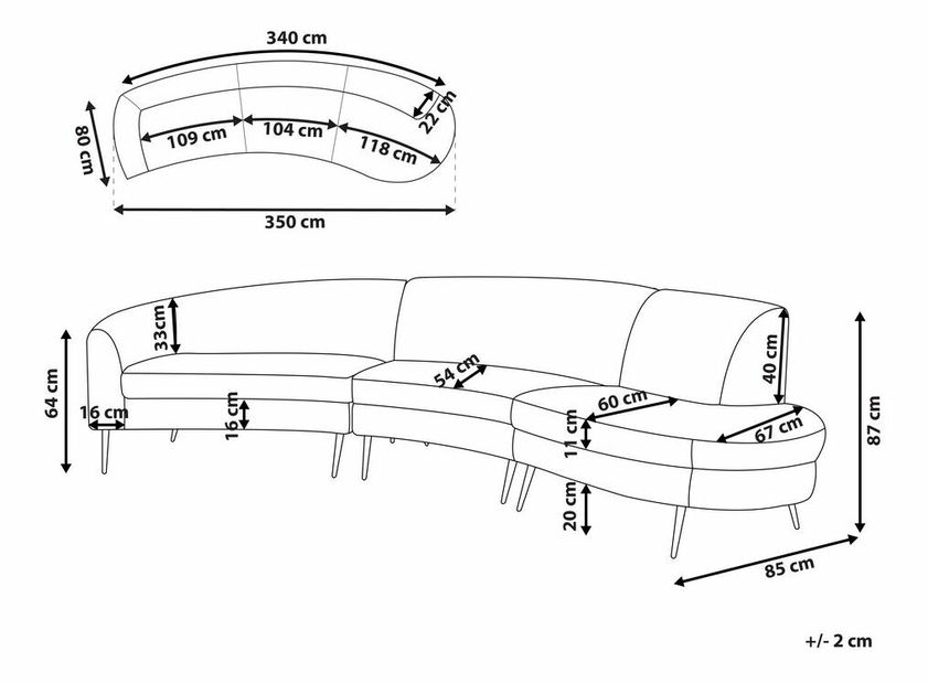 Canapea patru locuri Mosza (gri)