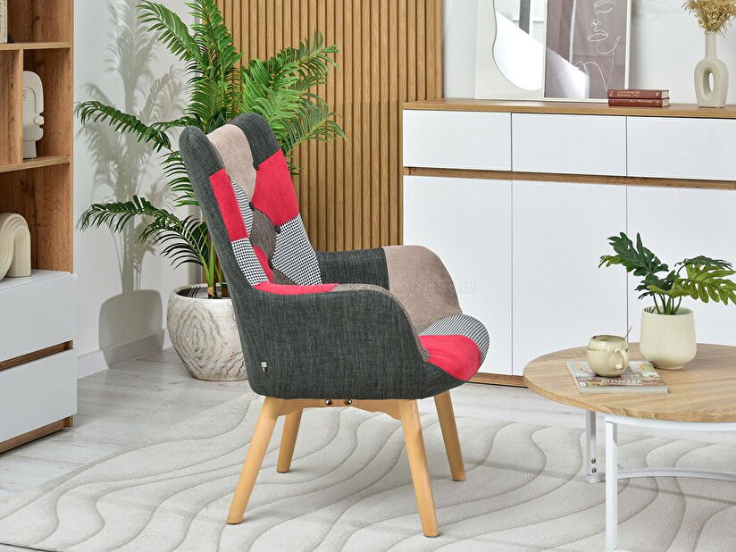 Fotel Nutri (patchwork + fekete)