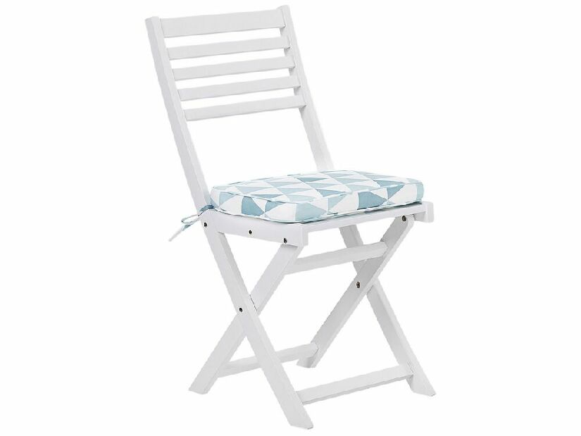 Bistro set FIJI (masiv) (bijela) (s plavim jastucima)