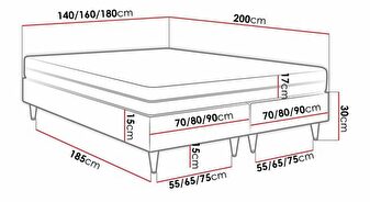 Manželská posteľ 180 cm Esterházy (béžová) (s matracom)