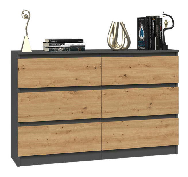 Komoda Musecalo 6 120 (antracit + dub artisan)