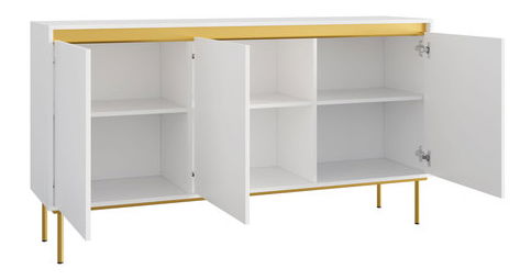 Set mobilier living Gelean I (Alb + auriu) 