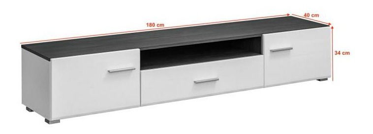 Masă TV Solla (Alb + Negru)