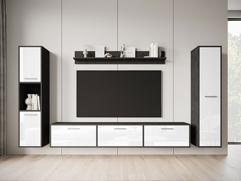 Mobilier living Ikinra XL (matera + lucios Alb) 