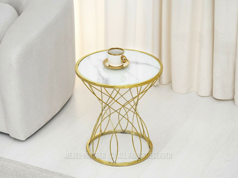Stolić za kavu Favorezcan (mramor + zlatna)