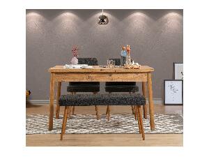 Set mobilier sufragerie Dobuse 2 (pin atlantic + antracit) (pentru 4 persoane)