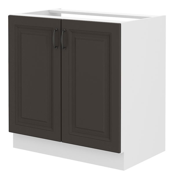 Dulap inferior bucătărie sub chiuvetă Sheila 80 ZL 2F BB (alb + grafit)