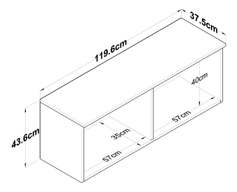 Dulap superior de bucătărie Eano (nuc + alb)