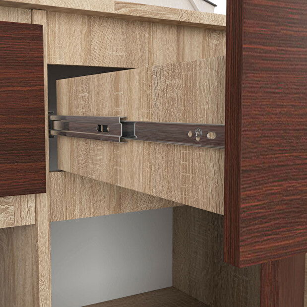 Comodă Kuwait 3D 3D (stejar sonoma + wenge)