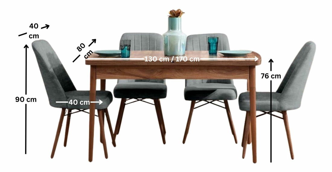 Jedálenský set Lidya (sivá) (pre 4 osoby)