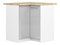 Rohová dolná kuchynská skrinka Ozara S90 90 (biela + metalický lesk)