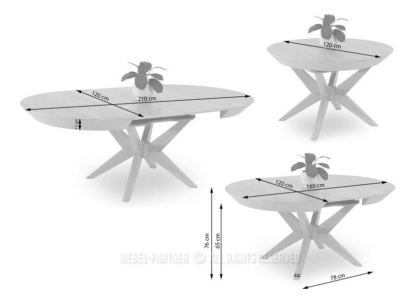 Masă sufragerie Viajaban (stejar)