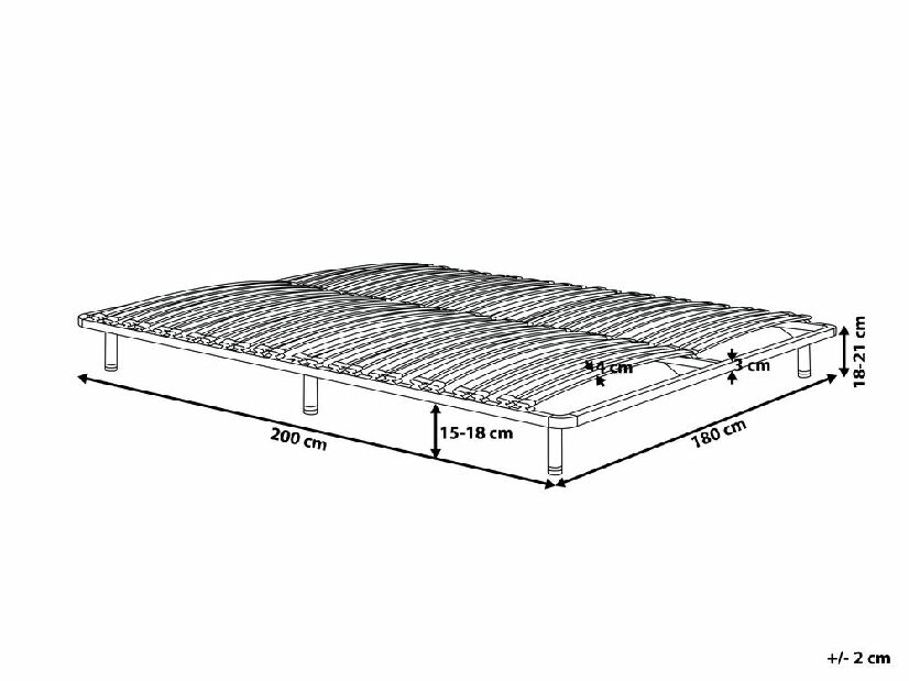 Lamelový rošt 200x180 cm Basel (čierna)