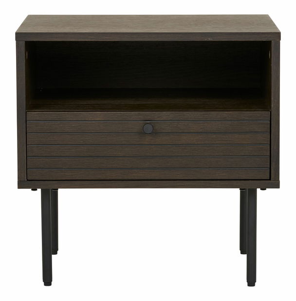 Nočný stolík Ksitina 7 (tmavohnedá)