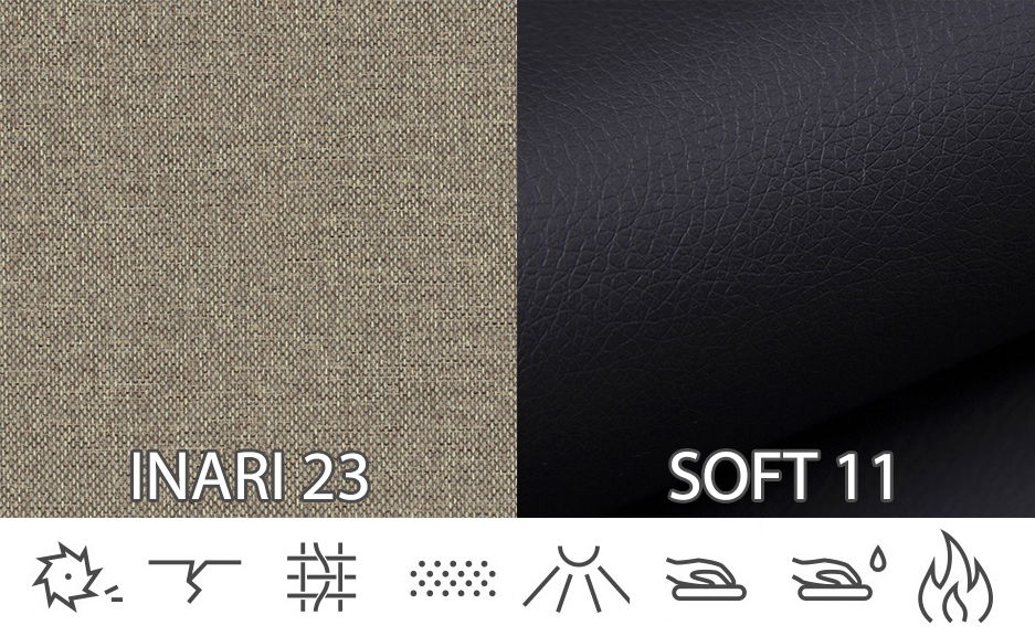 Kutna garnitura- Reinaldo (svijetlosmeđa + crna) (L)