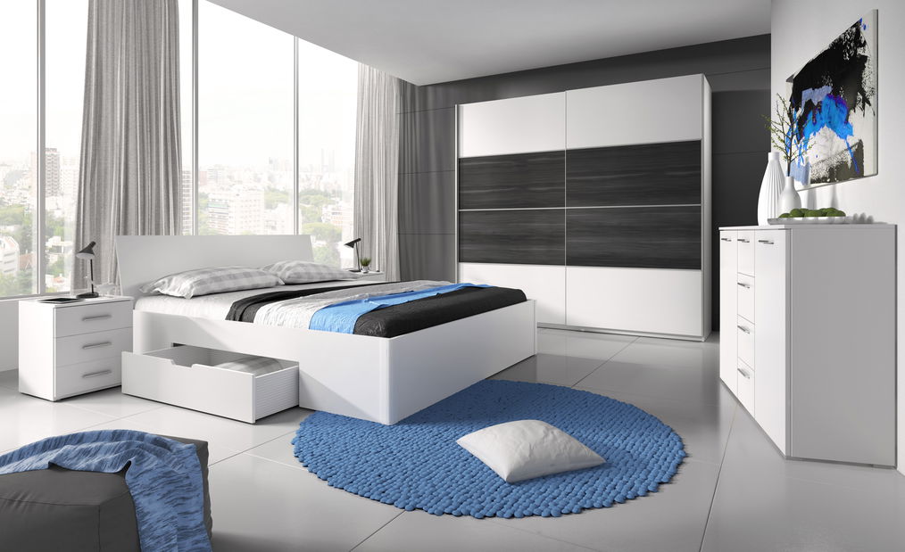 Manželská posteľ 160 cm Benson Typ 81 (biela)