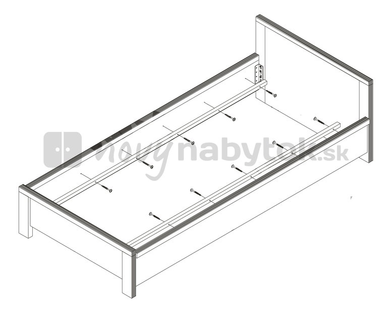Jednolôžková posteľ 90 cm BRW VIS A VIS VLOZ/90
