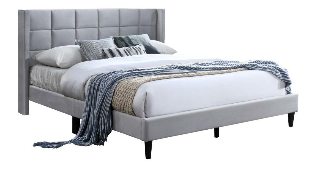 Bračni krevet 160x200 cm Baletto (siva Velvet tkanina)