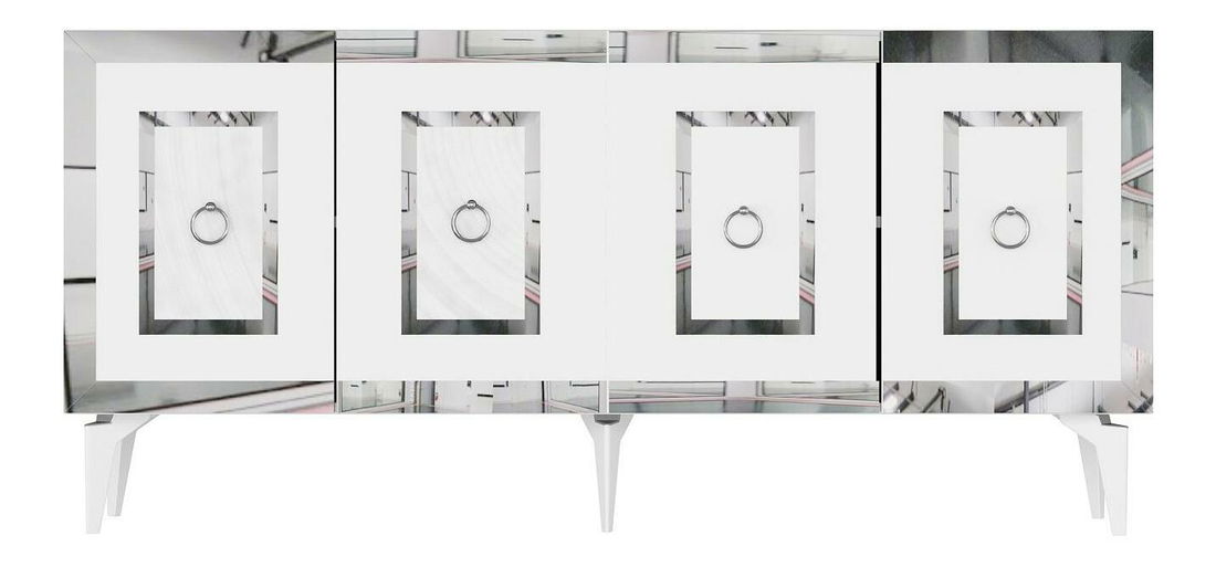 Dulap Pemava 1 (alb + arigintiu) 