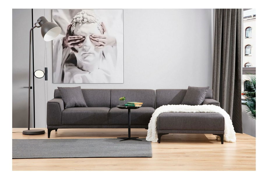 Kutna garnitura Petrafonzo (D) (antracit + crna)