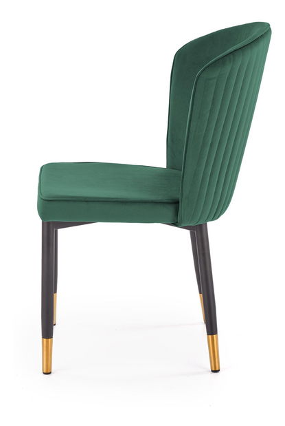 Jedálenska stolička Krakury (tmavozelená + čierna + zlatá)