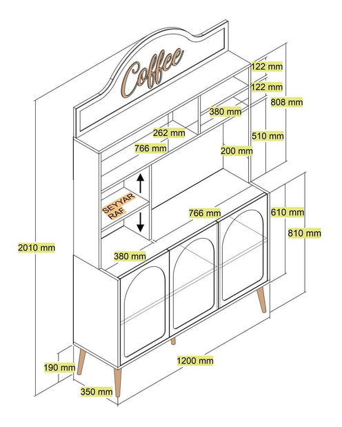 Príborník Lyra (zlatá)