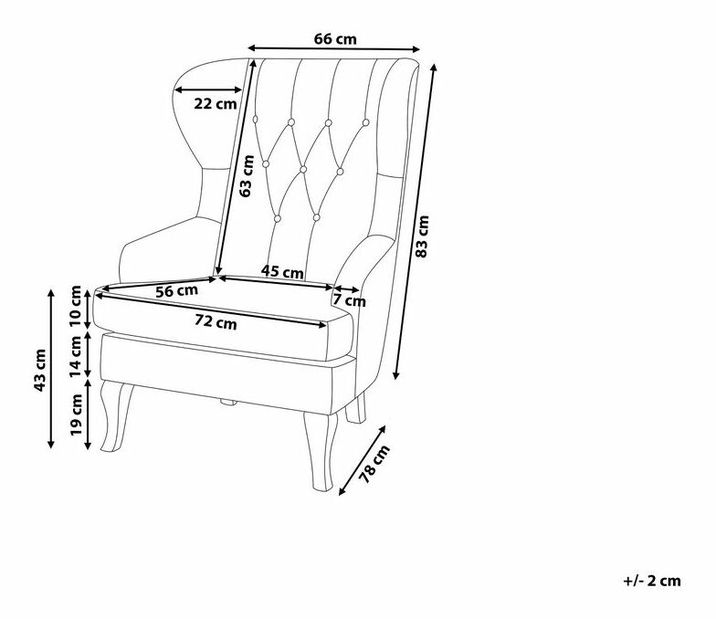 Kreslo ušiak Albany (žltá)