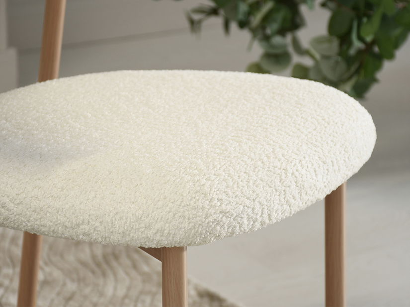 Jedálenská stolička Iraquies (krémová + dub)