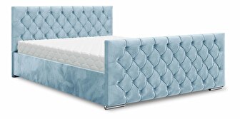 Manželská posteľ 140 cm Velva (modrá) (s roštom a úložným priestorom)