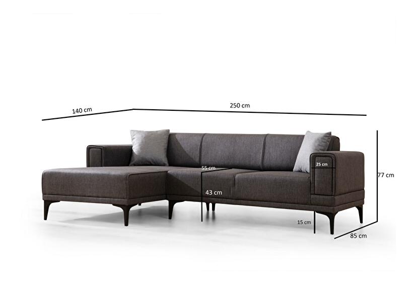 Sarokkanapé Horazotta (B) (sötétszürke + fekete)