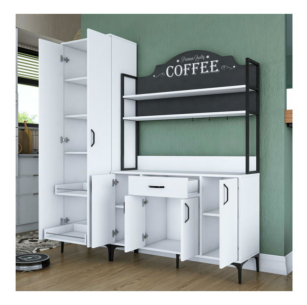 Set dulapuri bucătărie Jenaretta 48 (alb + negru)