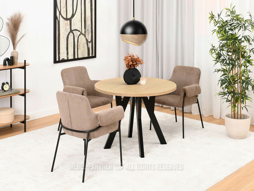 Masă sufragerie Bulgaria (stejar + negru)