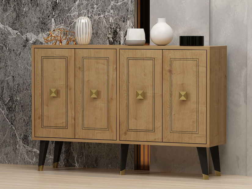 Dulap Tanati (stejar zafir + auriu) 