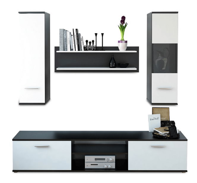 Set za dnevni boravak Waldron (crna + bijela) 