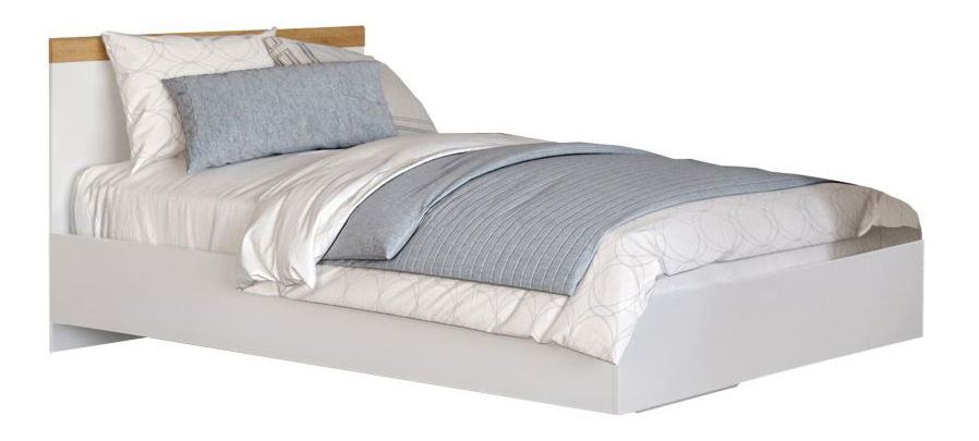 Pat de o persoană 90 cm Valgo 90 (alb + Stejar wotan)